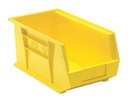 Quantum Storage Systems 60 lb Hang & Stack Storage Bin, Polypropylene, 8 1/4 in W, 7 in H, Yellow, 14 3/4 in L QUS240YL