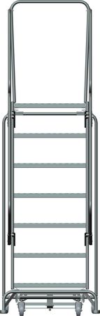 Ballymore 103 in H Steel Rolling Ladder, 7 Steps, 450 lb Load Capacity WA073214X