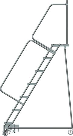 Ballymore 103 in H Steel Rolling Ladder, 7 Steps, 450 lb Load Capacity WA073214X