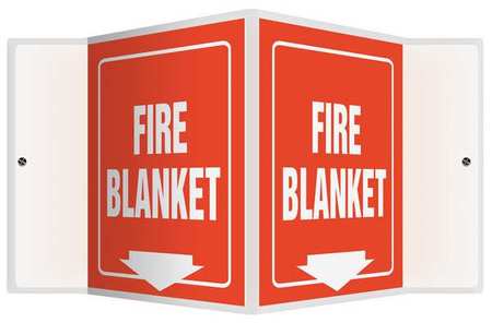 ACCUFORM Fire Blanket Sign, 6X8-1/2", WHT/R, PS PSP621