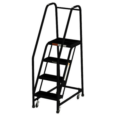 EGA 70 in H Steel Rolling Ladder, 4 Steps, 450 lb Load Capacity CA-F007-BL