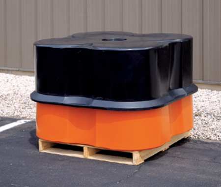 Zoro Select Four Drum Spill Container, Black SP455 BLACK