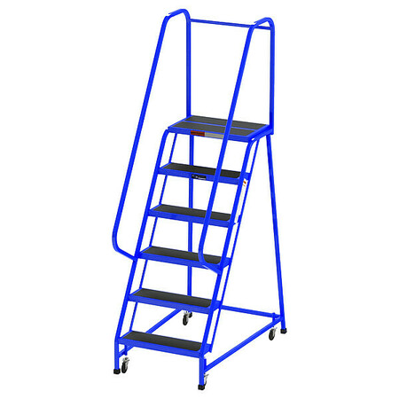 EGA 90 in H Steel Rolling Ladder, 6 Steps, 450 lb Load Capacity F009-B