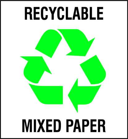 Brady Recycling Label, Vinyl, 5 In. W, PK5, 18410FLS 18410FLS
