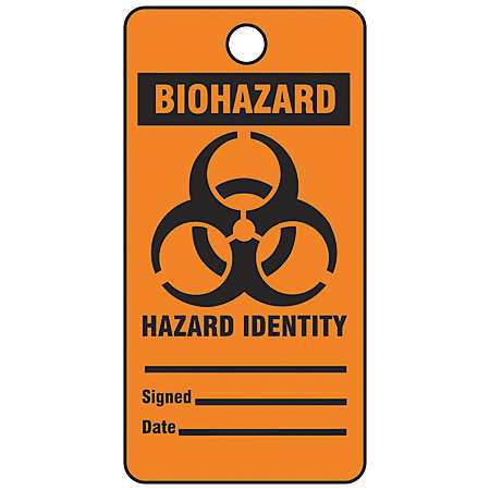 ELECTROMARK Biohazard Tags, 1.5 x 3In, PK25 22352