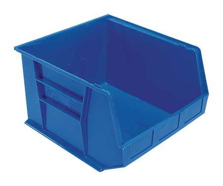 Quantum Storage Systems 75 lb Hang & Stack Storage Bin, Polypropylene, 16 1/2 in W, 11 in H, Blue, 18 in L QUS270BL