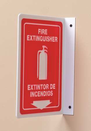 ACCUFORM Fire Extinguisher Sign, 12X9", WHT/R SBPSP444