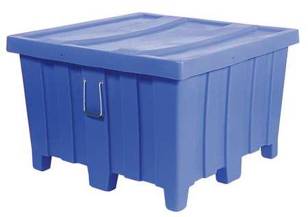MYTON INDUSTRIES Blue Ribbed Wall Container, Plastic, 23 cu ft Volume Capacity MTD-1BLUE