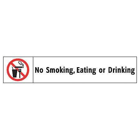 ELECTROMARK No Smoking Sign, 1 3/4 in Height, 9 in Width, Vinyl, English S338A