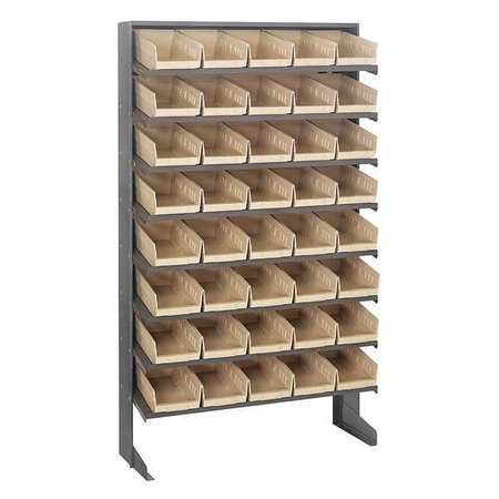 QUANTUM STORAGE SYSTEMS Steel Pick Rack, 36 in W x 60 in H x 12 in D, 8 Shelves, Ivory QPRS-102IV
