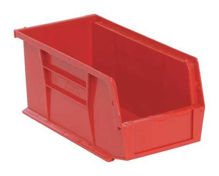 Quantum Storage Systems 30 lb Hang & Stack Storage Bin, Polypropylene, 5 1/2 in W, 5 in H, 10 7/8 in L, Red QUS230RD