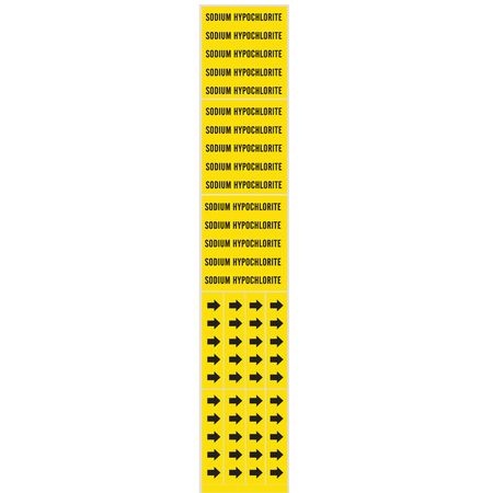 BRADY Pipe Markr, Sodium Hypochlorite, to 3/4 In 7264-3C