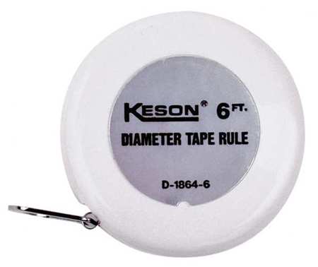 KESON 6 ft Wrap-a-Round/Diameter Tape Measures, 1/4 in Blade D18646