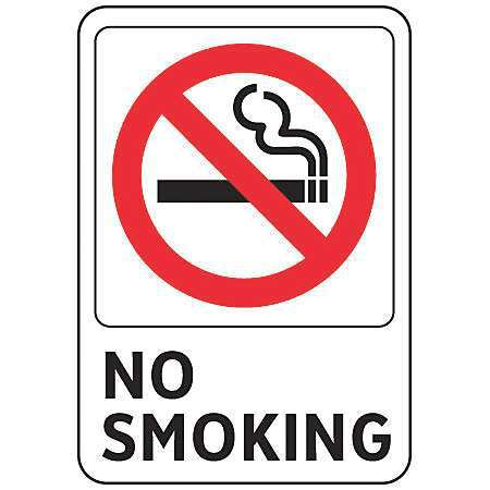 ELECTROMARK No Smoking Sign, 7 in Height, 5 in Width, Vinyl, English S1476SC5