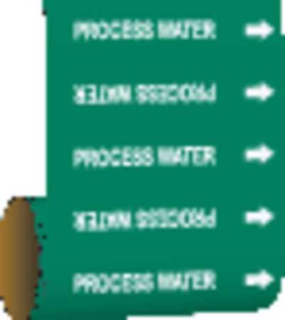 BRADY Pipe Marker, Process Water, Green, 41568 41568