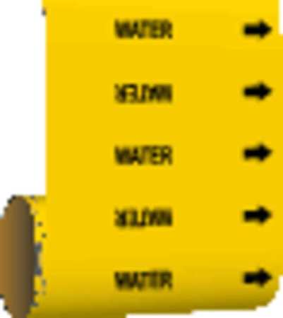 BRADY Pipe Marker, Water, Yellow, 15598 15598