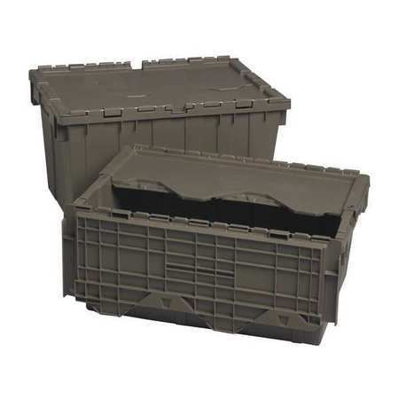 Quantum Storage Systems Gray Attached Lid Container, Plastic, 8.75 gal Volume Capacity QDC2012-7