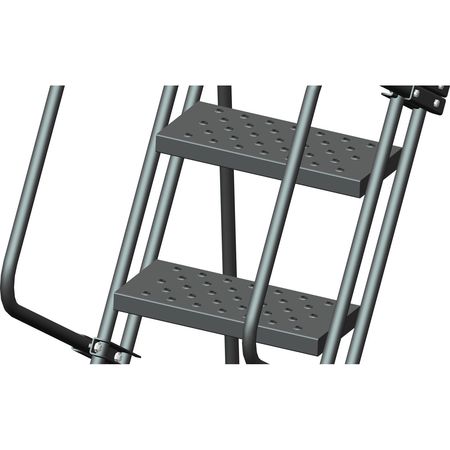 Ballymore 113 in H Steel Rolling Ladder, 8 Steps, 450 lb Load Capacity 083228P