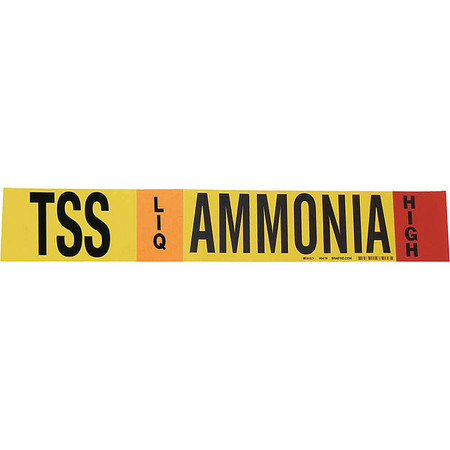 BRADY Ammonia Pipe Marker, TSS, 3 to 5In 90419