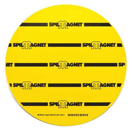 BRADY SPC ABSORBENTS Magnetic Drain Cover, 12 In. W, Vinyl 96229