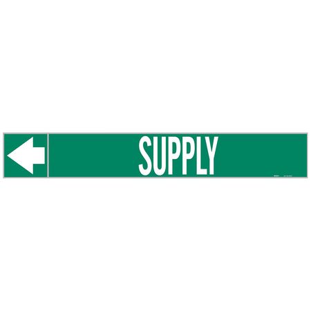 BRADY Pipe Marker, Supply, 1 In.H, 20472 20472