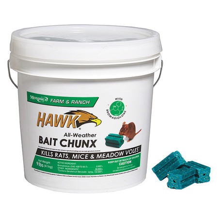 HAWK Rodenticide, Green Chunks, 9 lb. Pail 31270 5