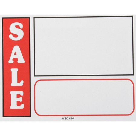 COLLIER METAL SPECIALTIES Sign Card, Sale, White, PK25 VSC H7-5