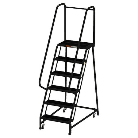 EGA 90 in H Steel Rolling Ladder, 6 Steps, 450 lb Load Capacity F009-BL