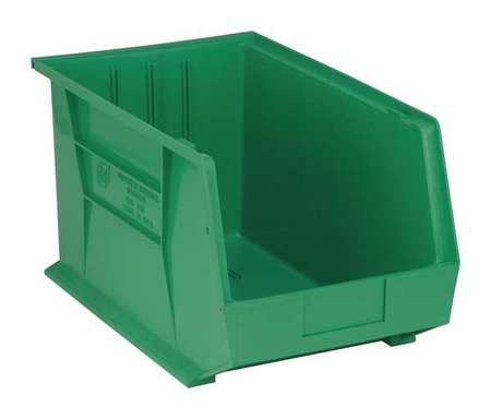 Quantum Storage Systems 75 lb Hang & Stack Storage Bin, Polypropylene, 11 in W, 10 in H, 18 in L, Green QUS260GN