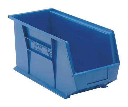 Quantum Storage Systems 60 lb Hang & Stack Storage Bin, Polypropylene, 8 1/4 in W, 9 in H, Blue, 18 in L QUS265BL