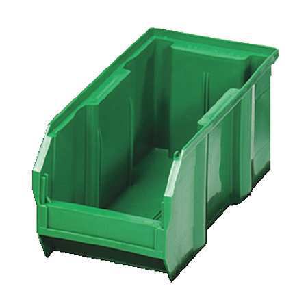 Quantum Storage Systems 60 lb Hang & Stack Storage Bin, Polypropylene, 8 1/4 in W, 9 in H, 18 in L, Green QUS265GN