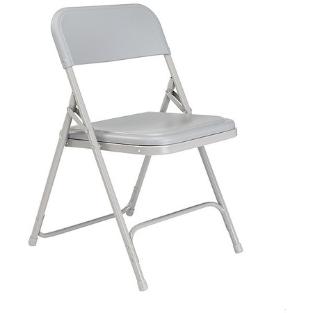 National Public Seating Folding Chair, Plastic, Gray, PK4 802