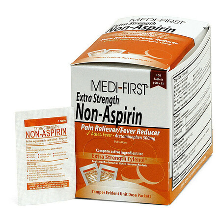 MEDI-FIRST Extra Strength Non-Aspirin, 500mg, PK100 80433