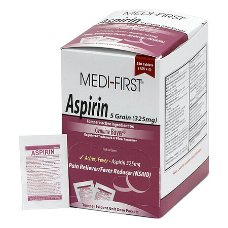 Medi-First Aspirin, Tablet, 325mg, PK250 80548