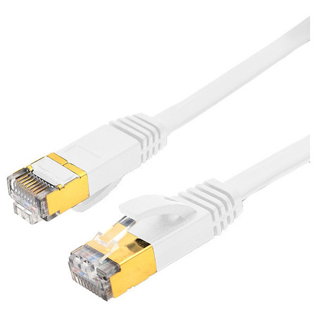 TRIPLETT Patch Cable, Flat, PVC, RJ45, Booted, 10 GBps CAT7FL-10WH