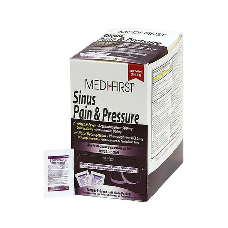Medi-First Sinus Pain and Pressure, Tablet, PK500 81913