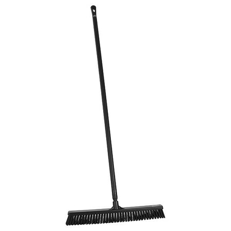 REMCO 24 in Sweep Face Push Broom, Soft/Stiff Combination, Black 31949/29629