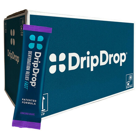 DRIPDROP Electrolyte Powder, 16oz, Grape, Pk 100 61431