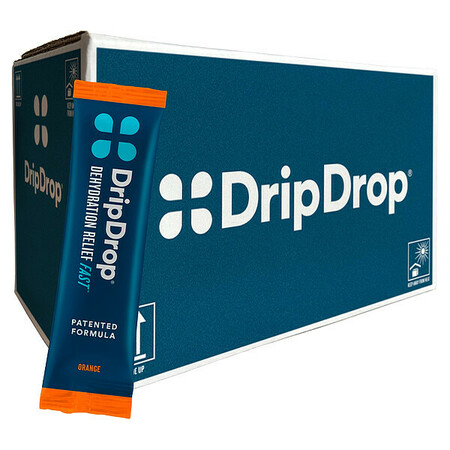 DRIPDROP Electrolyte Powder, 16oz, Orange, Pk 100 61410