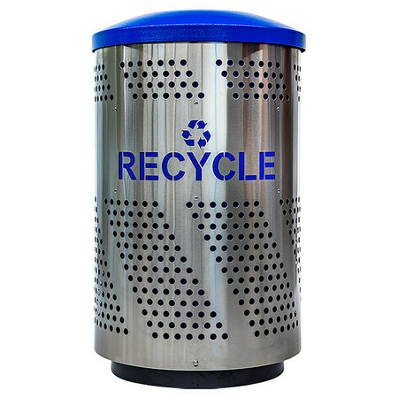 TOUGH GUY Recycling Bin, 51 gal, Blue, Round 821X32