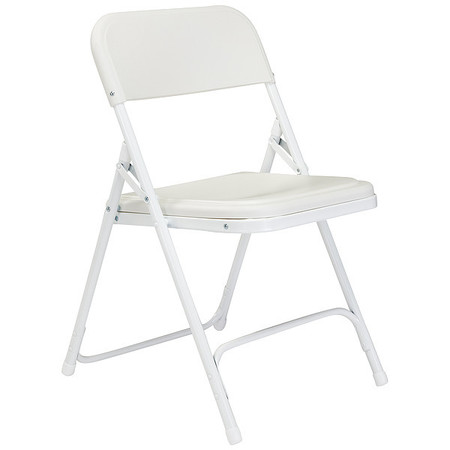 National Public Seating Folding Chair, Plastic, White, PK4 821