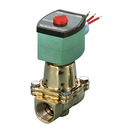 Redhat 120V AC Brass Steam Solenoid Valve, Normally Closed, 1/2 in Pipe Size 8222G002