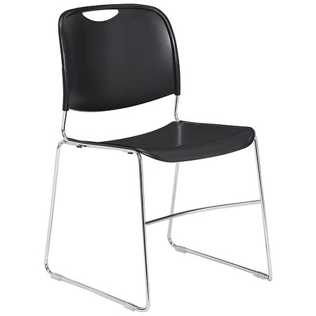 National Public Seating Stacking Chair, 8500 Series, Polypropylene Black, PK4 8510