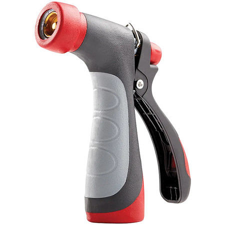 ZORO SELECT Pistol Grip Water Nozzle, 3/4", 100 psi, 2.5 gpm to 5 gpm, Black, Red, Maroon 1065670