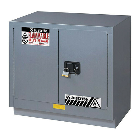JUSTRITE Cabinet, 23 gal, Flammable, Silver 883624