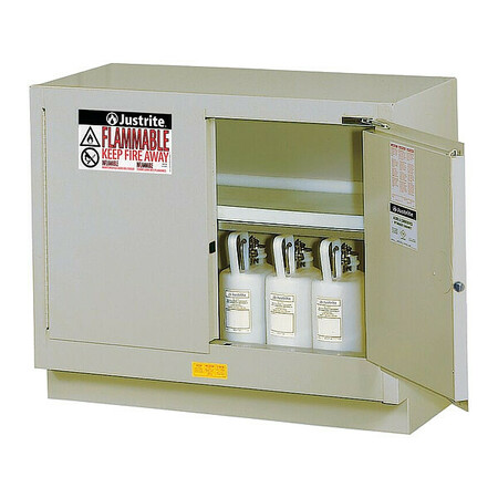 JUSTRITE Cabinet, 31 gal, Flammable, Silver 884824