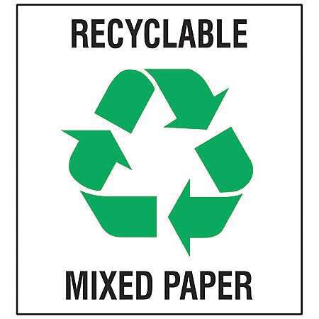 BRADY Recycling Label, 10 In. H, 10 In. W, PK5, 18410LFLS 18410LFLS