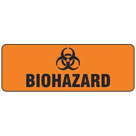 BRADY Biohazard Sgn, 3-1/2x10In, BK/ORN, SYM, PK10 22267KLS