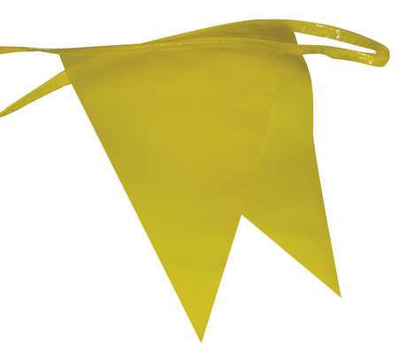 Zoro Select Pennants, Polyethylene, Yellow, 100 ft. PL-2 Y