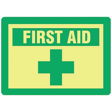 ELECTROMARK First Aid Sign, 10 in Height, 14 in Width, Fiberglass, English 24188P